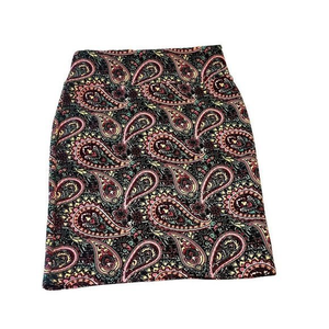 𝅺LULUROE Womens  Cassie‎ Pencil Skirt Paisley Print Vibrant Colors Spring  M